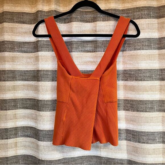 Abercrombie & Fitch Orange Ribbed Criss Cross Back Tank Top Size XL - Picture 2 of 7
